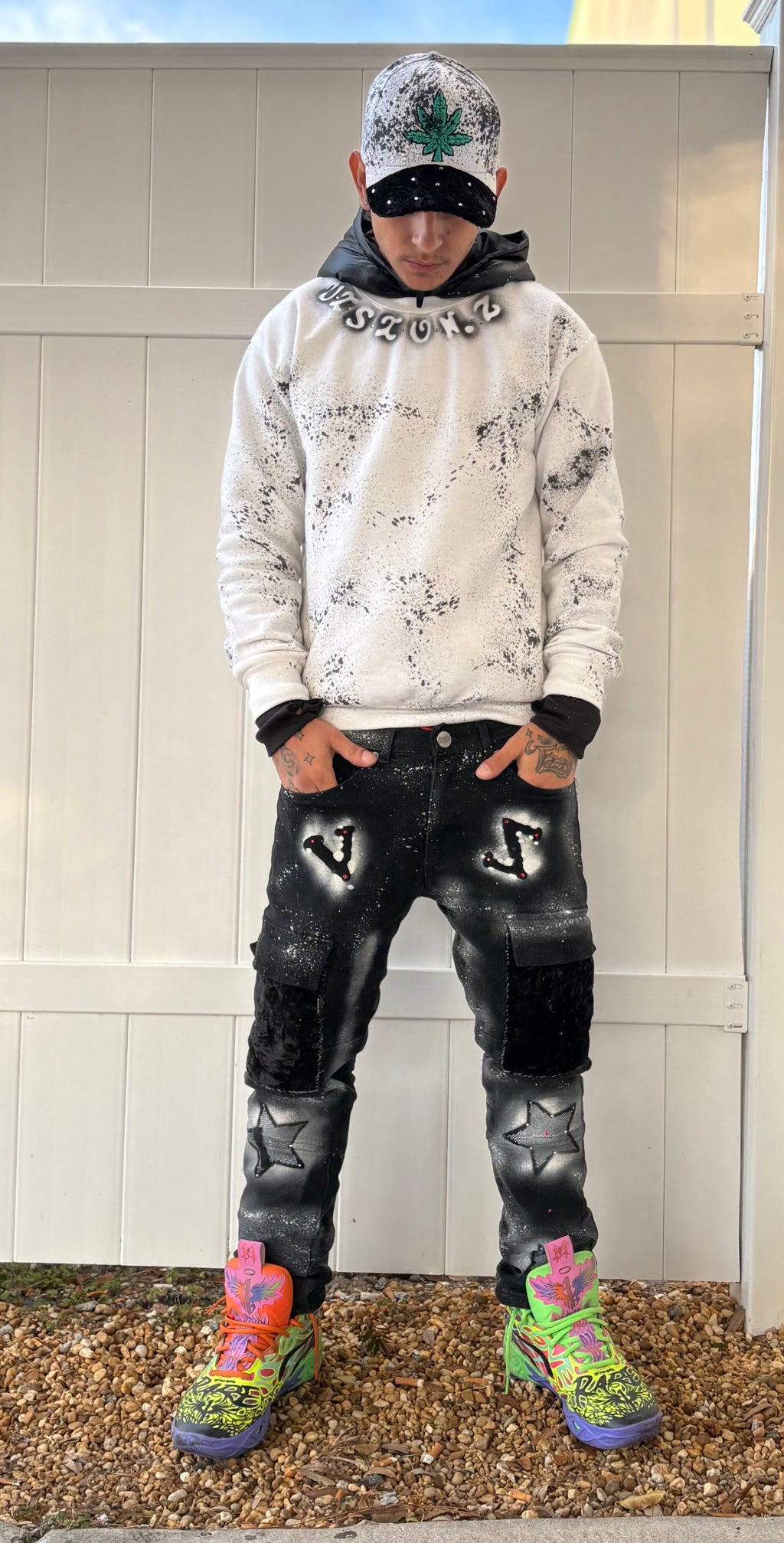 Suede pocket Cargo Jeans